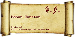Hanus Jusztus névjegykártya